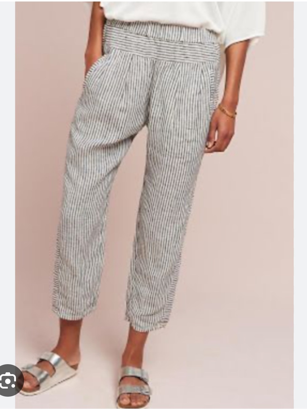 Anthropologie 💯 Linen Cropped Pants